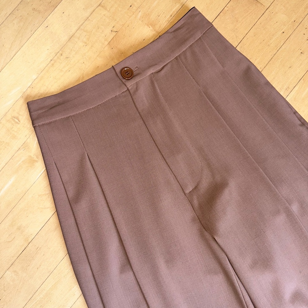 Erika Cavallini Semicouture Camel wide leg ankle crop pant,  36/XS/0  GD1171 - Picture 3 of 5